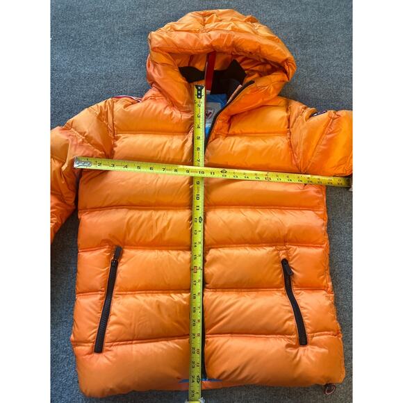 Rossignol Cesar Mens Orange Full-Zip Hooded Down Puffer Jacket Size M - Picture 5 of 11